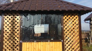Мягкие окна в беседке Казань